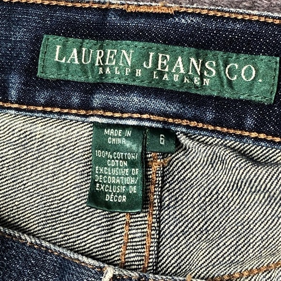Lauren Ralph Lauren bootcut jeans patched embroidered embellished 10” rise 6 - Picture 8 of 9